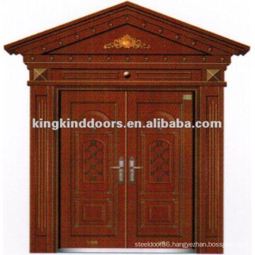 Copper Paint Double Villa Security Door With Window JKD-9022 From China Top 10 Brand Door